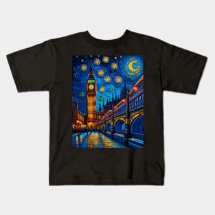 Bigben in Starry Night Kids T-Shirt